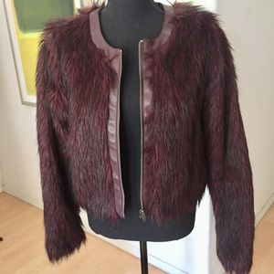 Faux fur zipup jacket